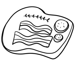 Bread beacondrawing  line doodle