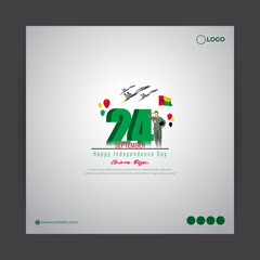 Vector illustration of Guinea Bissau Independence Day social media story feed template