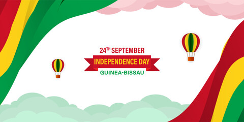 Vector illustration of Guinea Bissau Independence Day social media story feed template