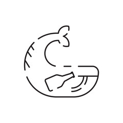 Water pollution icon in line style on white background, Ecology sign for mobile concept and web design, Industrial waste from pipe into sea, Environmental pollution symbol