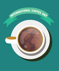 Vector flat design international day of coffee