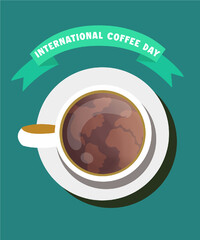 Vector flat design international day of coffee