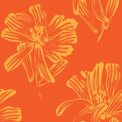 Colourful Abstract Floral Seamless Pattern Design