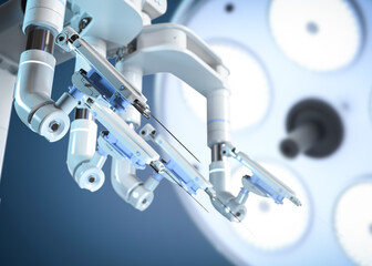Robotic assisted surgery machine with surgery lights