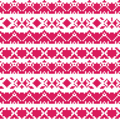Colourful Snowflakes Fair Isle Seamless Pattern Design