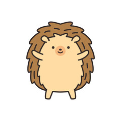 Cute hedgehog icon. Cartoon hedgehog. Vector illustration. © YKreatif