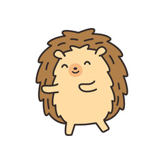 Cute hedgehog. Cartoon character. Isolated vector illustration.