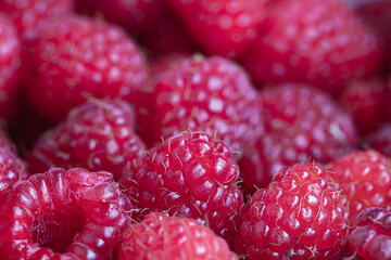 red raspberries textured background