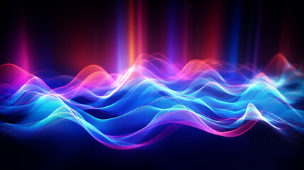 Original abstract colorful background. Abstract background with blue and red lines and waves. Abstract futuristic neon wave background.