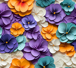 Beautiful bouquet of colorful modern flowers in wonderful harmony, 3D flowers.