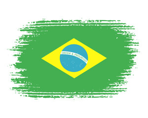 brush flag brazil transparent background, brazil brush watercolour flag design template element PNG file brazil flag