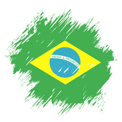 brush flag brazil transparent background, brazil brush watercolour flag design template element PNG file brazil flag