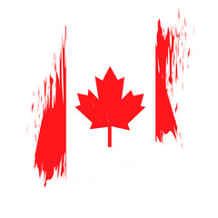brush flag canada transparent background, canada brush watercolour flag design template element PNG file canada flag