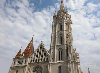 Fototapeta premium Church of the Assumption called Matthias Church in Budapest in Hungary in Europe