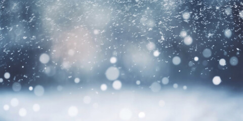 Obraz premium Snowy white blur background. Abstract winter wallpaper