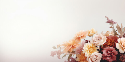 Obraz na płótnie Canvas Vintage bouquet of beautiful flowers on white background