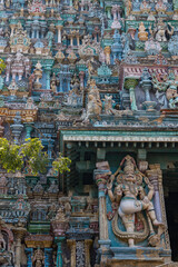 Fototapeta premium Hindu meenakshi amman temple a historic hindu temple located in Madurai city in Tamil Nadu in India