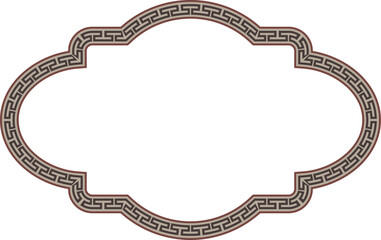 Rectangle shape vintage frames horizontal old Greek key pattern Greek meander pattern antique retro vintage meander old-fashioned design picture frame art and craft borders element decorate isolated 