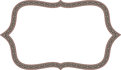 Rectangle shape vintage frames horizontal old Greek key pattern Greek meander pattern antique retro vintage meander old-fashioned design picture frame art and craft borders element decorate isolated 