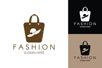 Fashion logo design vector. Shopping bag logo.