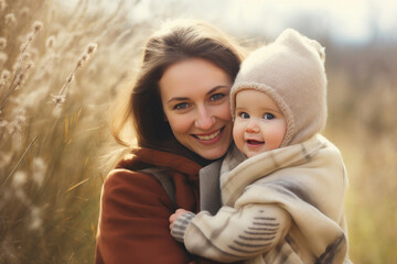 Obraz premium Harmony in Nature: Mother and Child