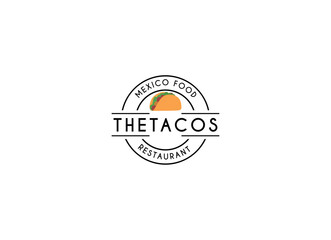 Tacos emblem food logo design. Mexico tacos logo design