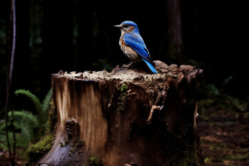 blue bird on a branch