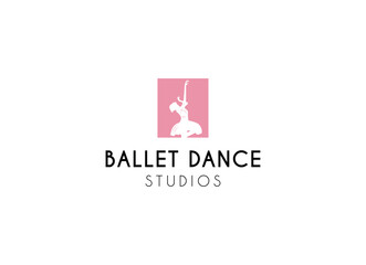 People playing ballet logo design. Ballet studios logo
