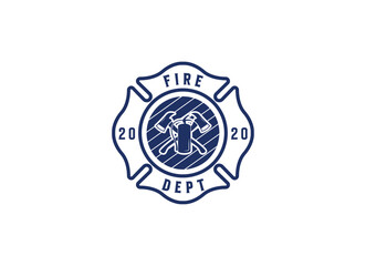 Fototapeta premium Firefighter emblem logo design. in a classic concept
