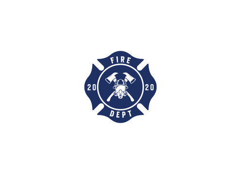 Firefighter emblem logo design. in a classic concept