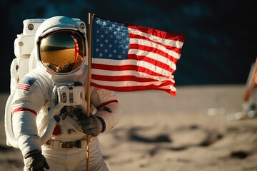 Flag Planting on the Moon's Surface