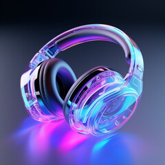 Fototapeta na wymiar 3D render futuristic design of stylish wireless headphones on solid color background