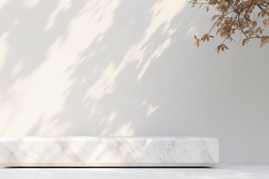 Countertop Table La White Food Product Room Mockup Light Shadow Wall Wall Kitchen Background Background Marble White Splay Table Display Surface Shadow Indoor Product Counter Drop Tree Marble Stone