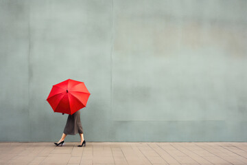 Elegant Female with Umbrella in the City