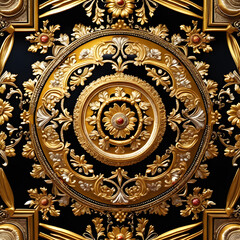 Obraz premium Elegant Cosmos Blossoming in Gold Leaf Artistry.(Generative AI)