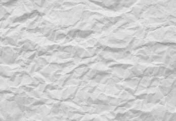 Crumpled and wrinkled white paper surface. Horizontal image