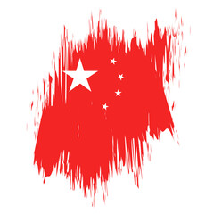brush flag china transparent background, china brush watercolour flag design template element PNG file china flag