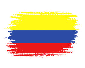 brush flag Colombia transparent background, colombia brush watercolour flag design template element PNG file colombia flag - obrazy, fototapety, plakaty