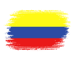 Foto op Canvas brush flag Colombia transparent background, colombia brush watercolour flag design template element PNG file colombia flag © DLC