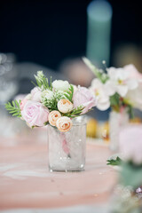wedding bouquet on table