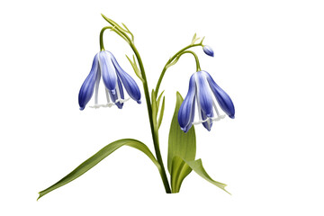 Capturing the Allure of Hidden Bluebells isolated on a white background. Generative Ai
