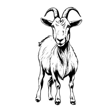 recommend clip art: goat vector animal illustration for design. Sketch tattoo design on white background