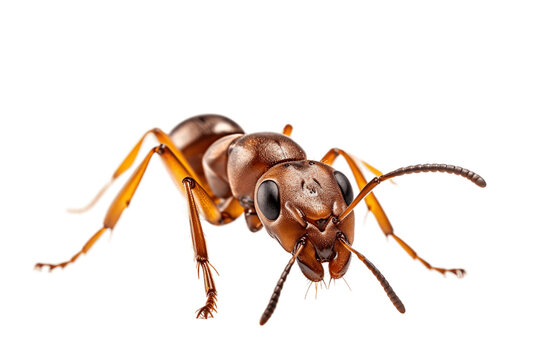 A Close Look at Ant isolated on a transparent background. Generative Ai