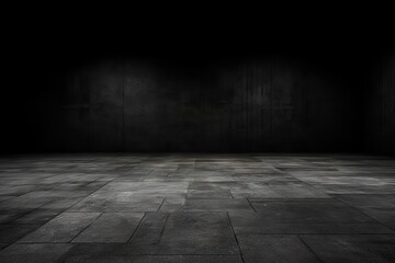 placement space Scene background room product black ground Dramatic Concrete presentation Texture concrete Black textured background Background blank floor night dark sp Product Floor stage texture - obrazy, fototapety, plakaty