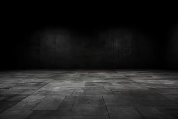 Deurstickers placement space Scene background room product black ground Dramatic Concrete presentation Texture concrete Black textured background Background blank floor night dark sp Product Floor stage texture © akkash jpg