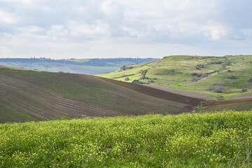 Fototapeta premium Civita plateau (Pianoro della Civita) seat of the Etruscan town of Tarquinia