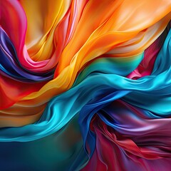 Colorful Silk Background - generative ai