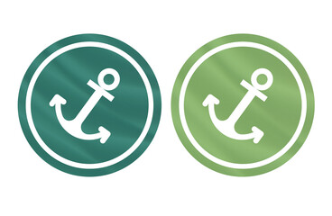 Anchor green icon symbol with texture