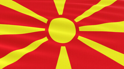North Macedonia flag close up - Powered by Adobe