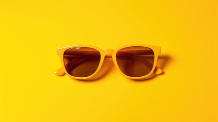 Yellow-framed sunglasses